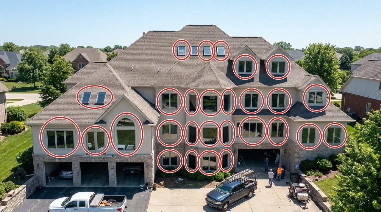 Aerial view home windows security