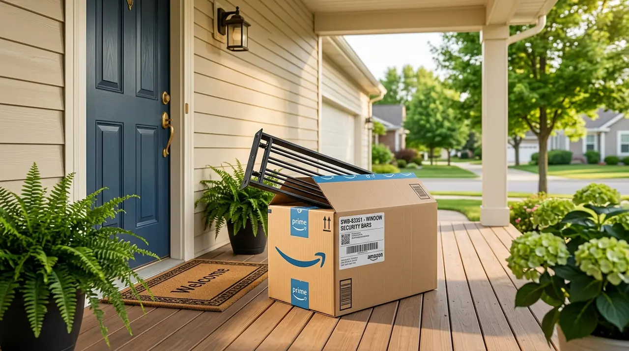 Amazon delivery box on doorstep