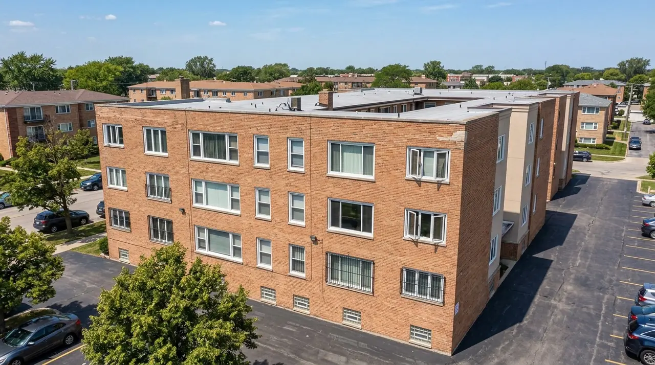 Apartment building showing windo