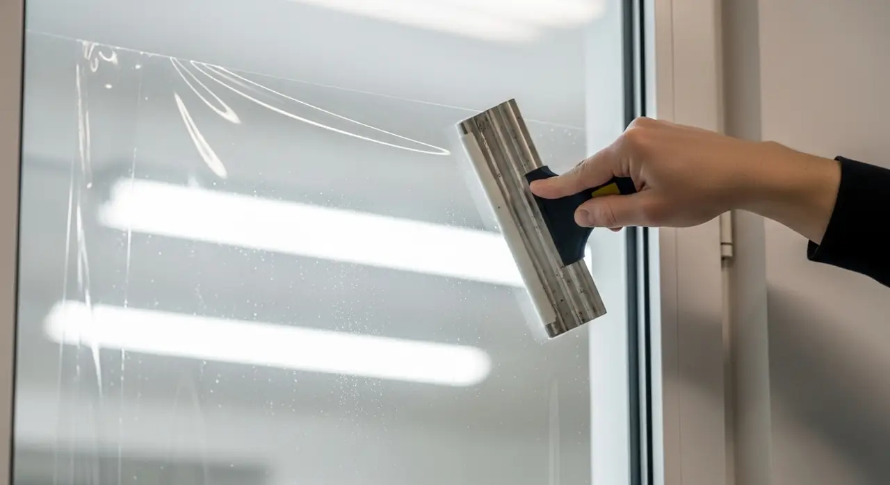 Applying security film to glass