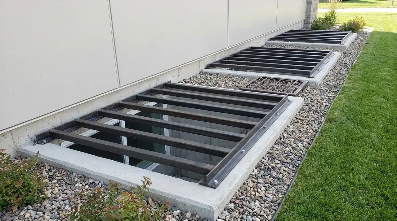 Basement window bars underground