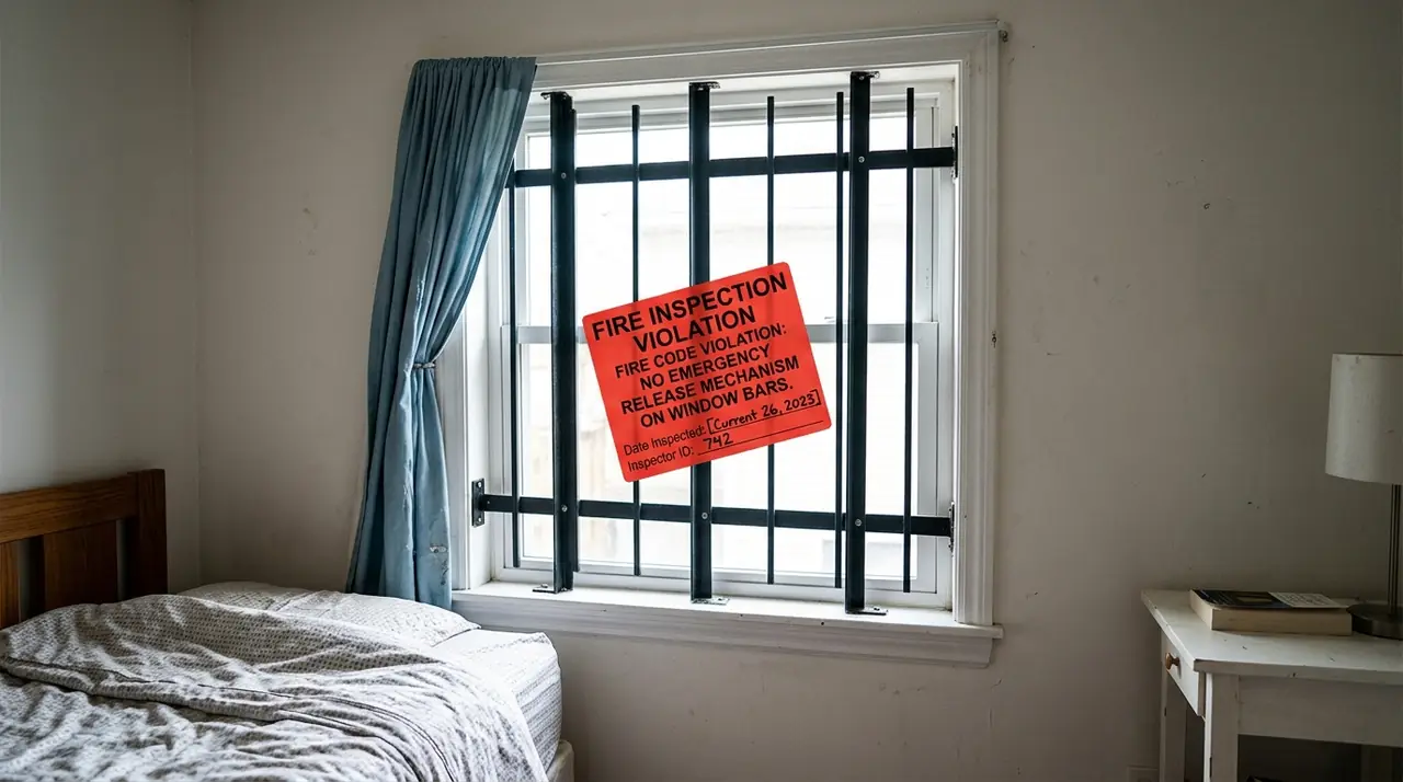 Bedroom window security bars fail