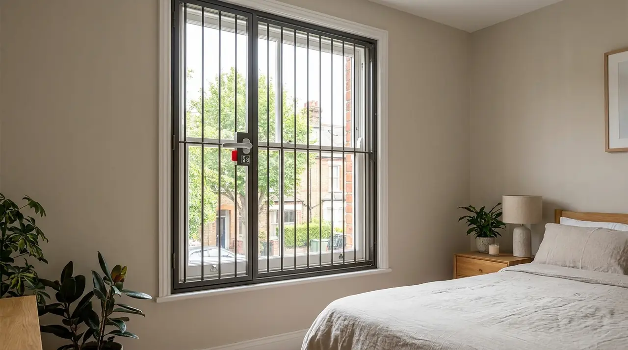 Bedroom window security bars fir