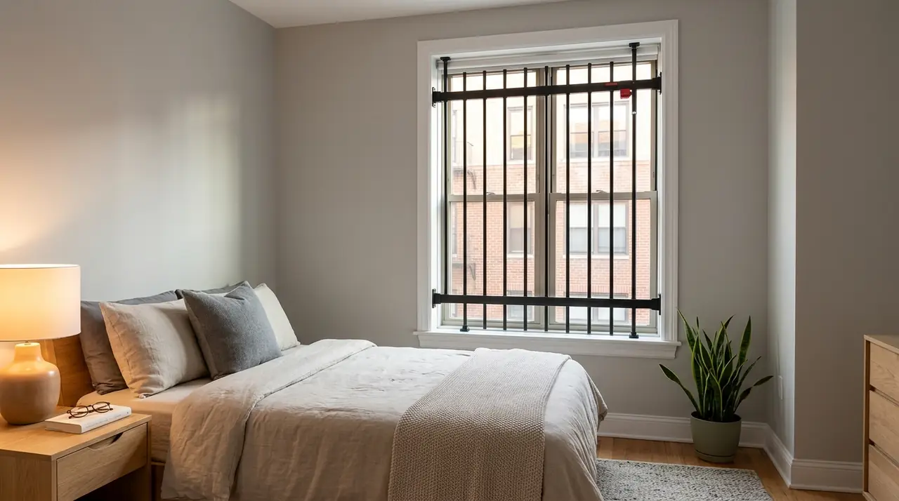 Bedroom window security bars ins