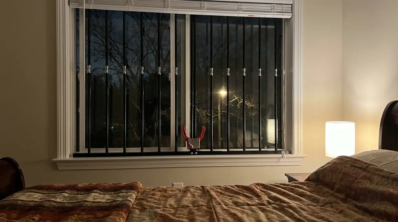Bedroom window with steel bars