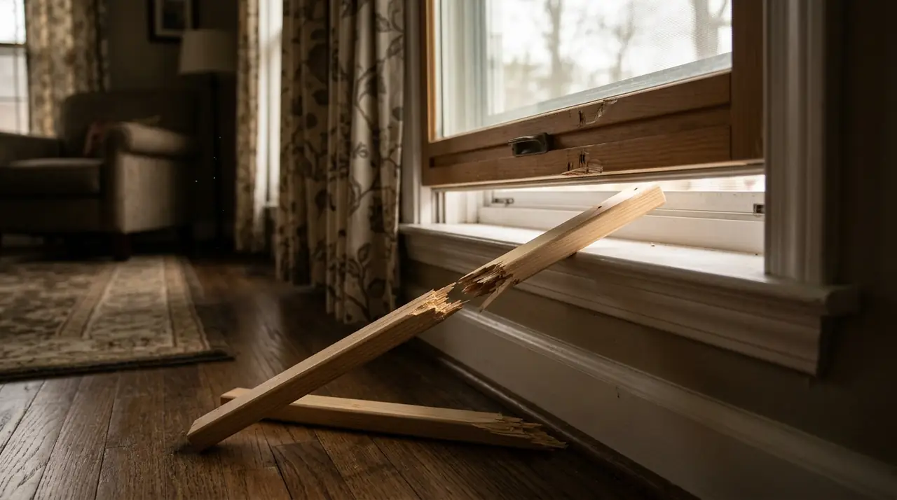 Broken window security stick fai