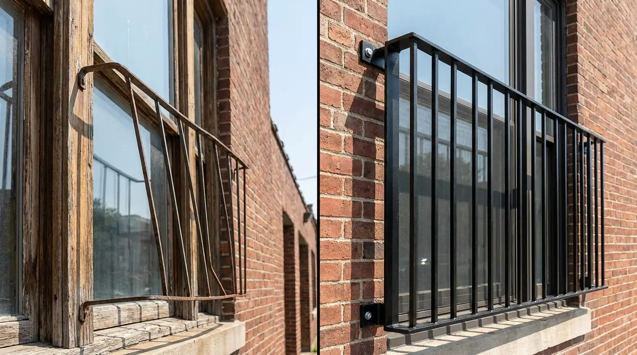 Cheap window bars bent