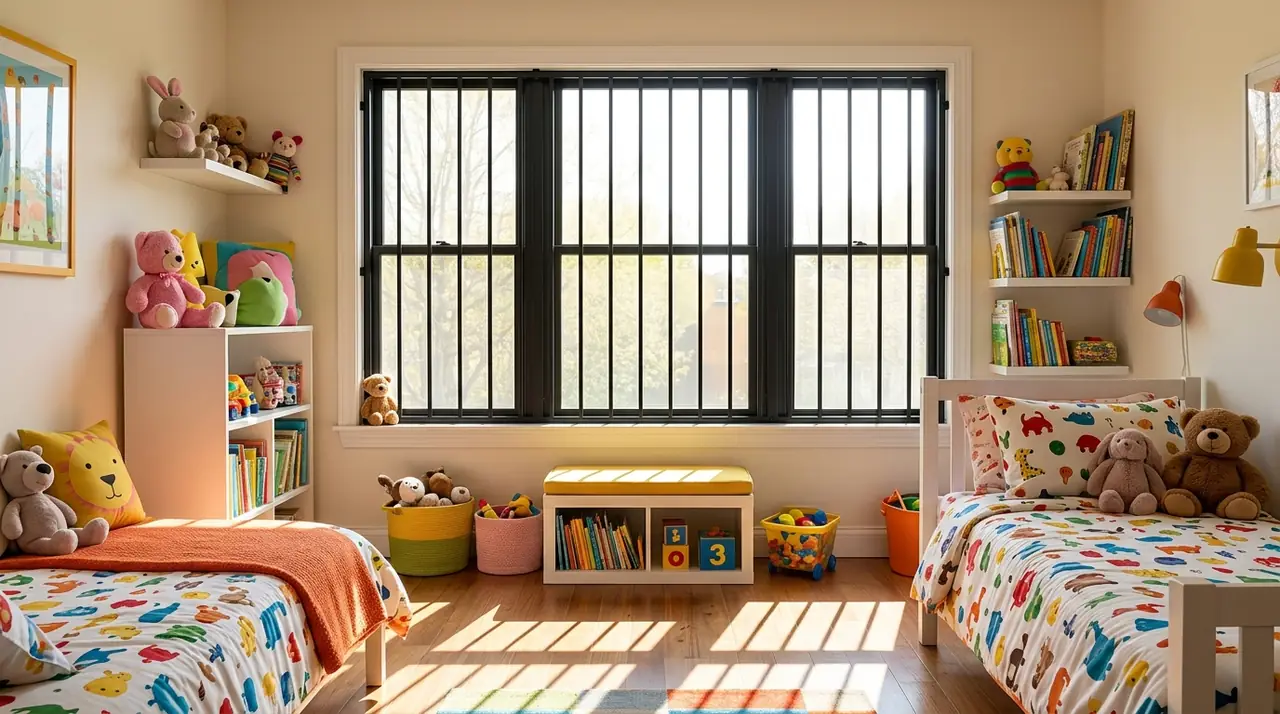 Child safe bedroom with security