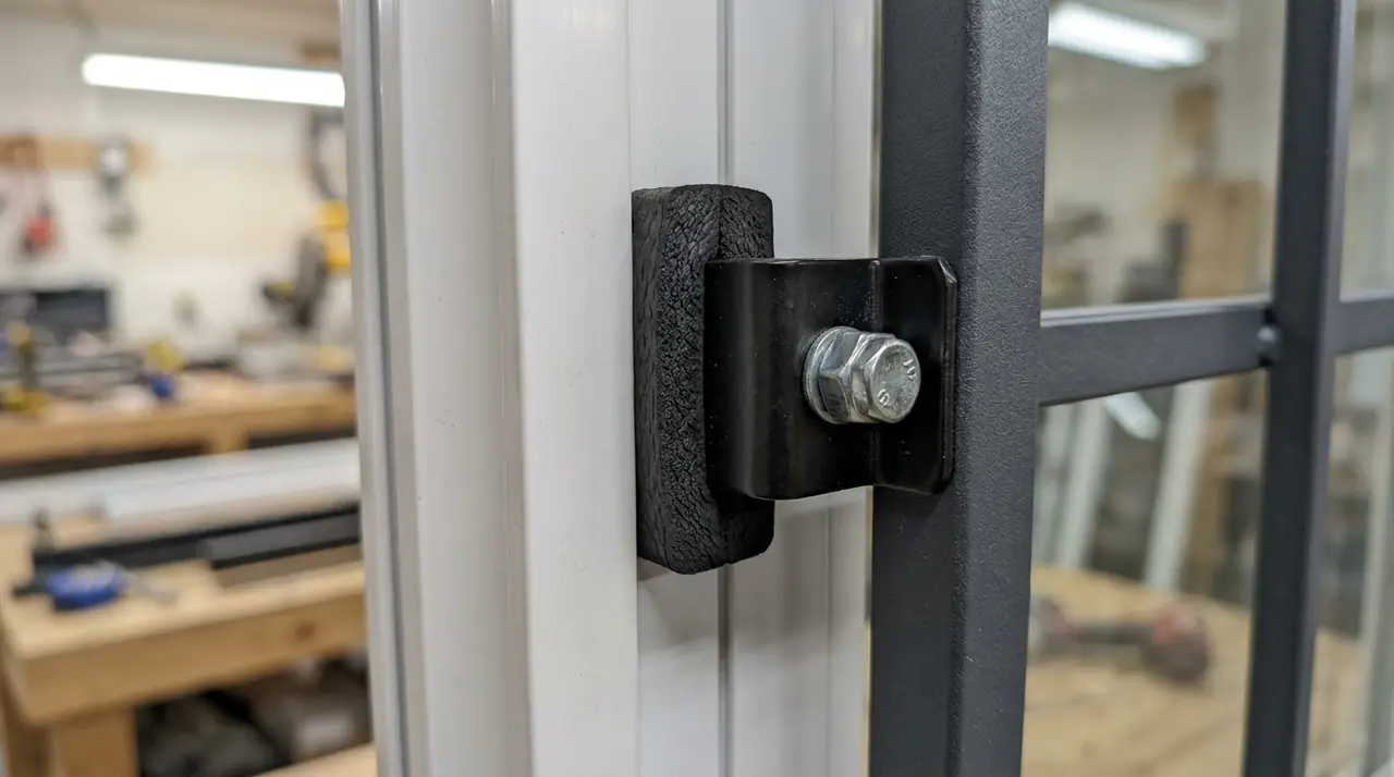 Clamp bracket gripping vinyl frame