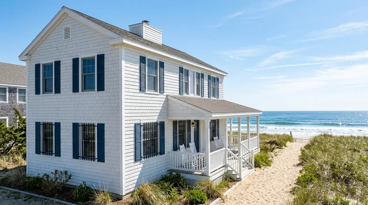 Coastal beach house with securit