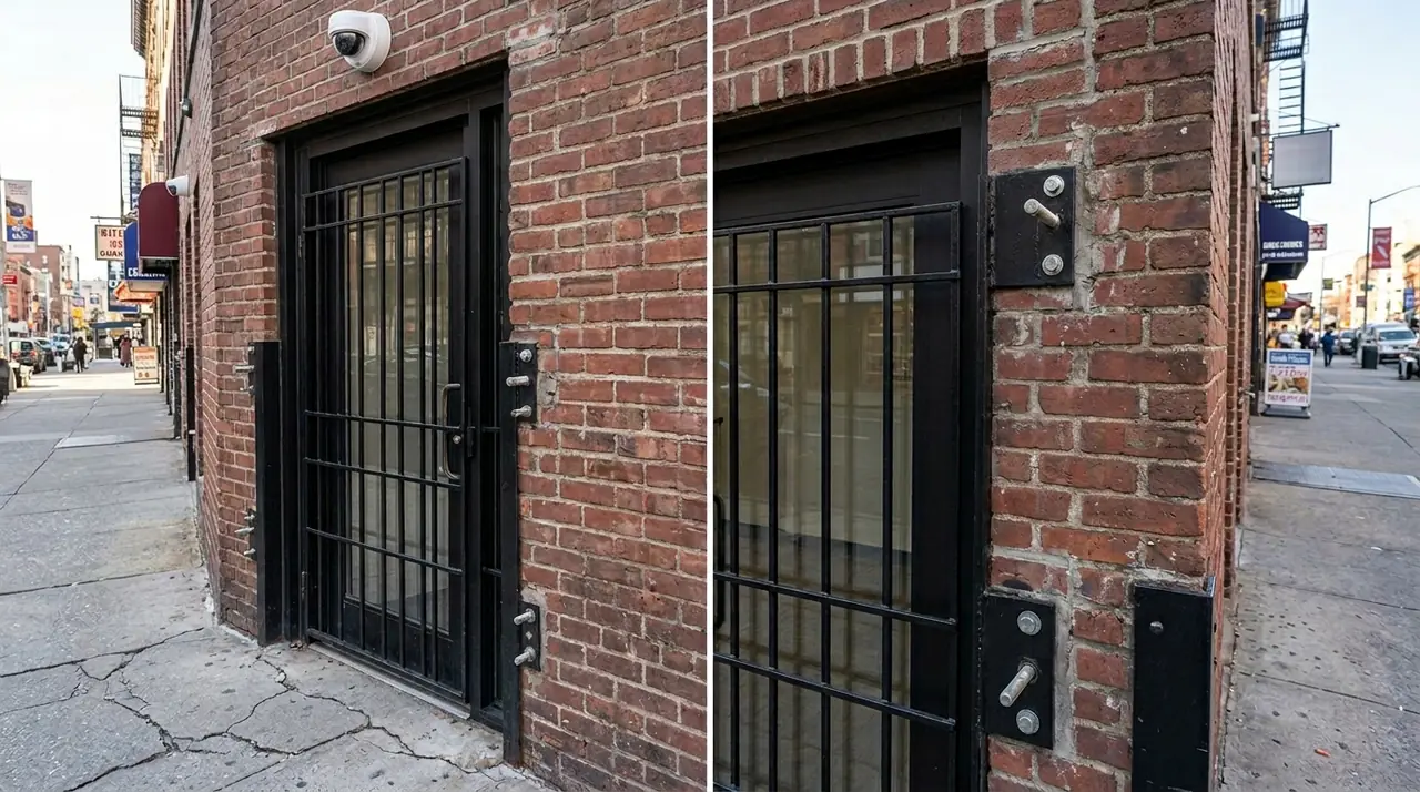Commercial door security bars