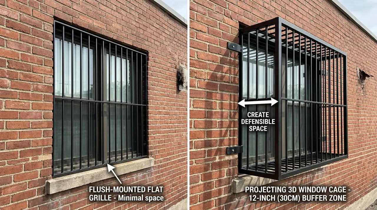 Comparison flat grille projectin