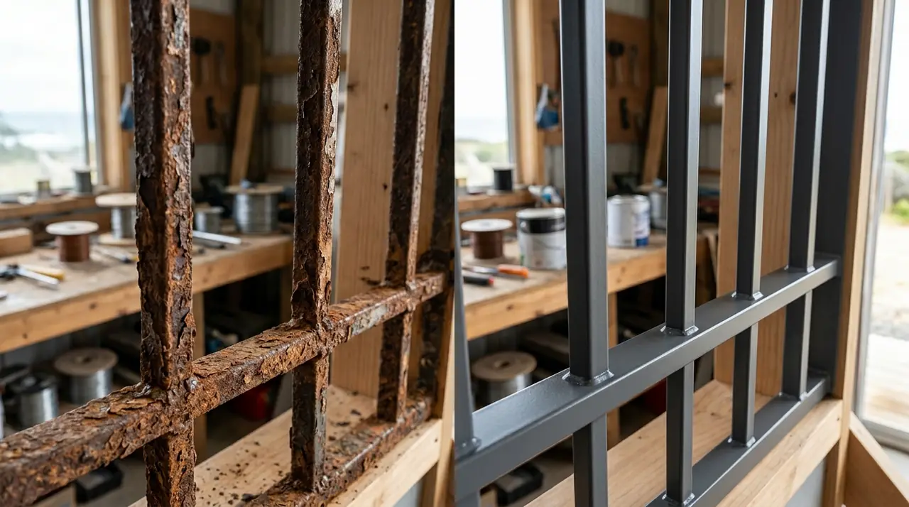 Comparison of rusted versus rust