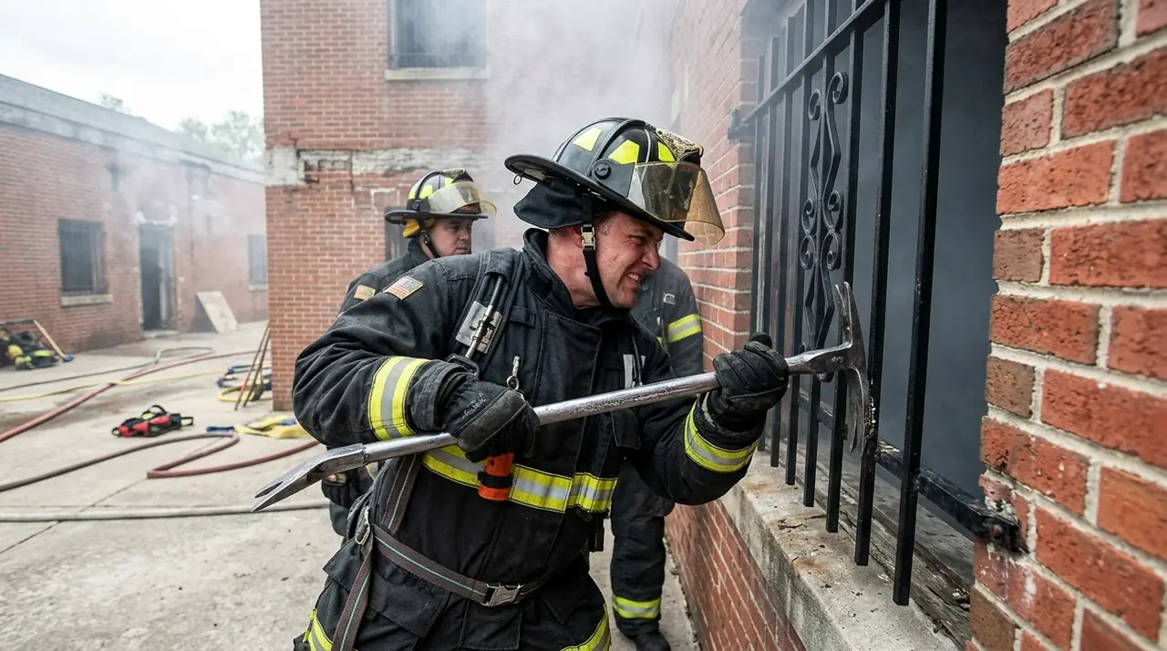 Firefighter breaching fixed bars