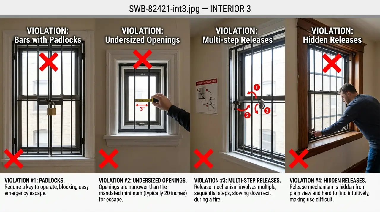 Four window bar violations