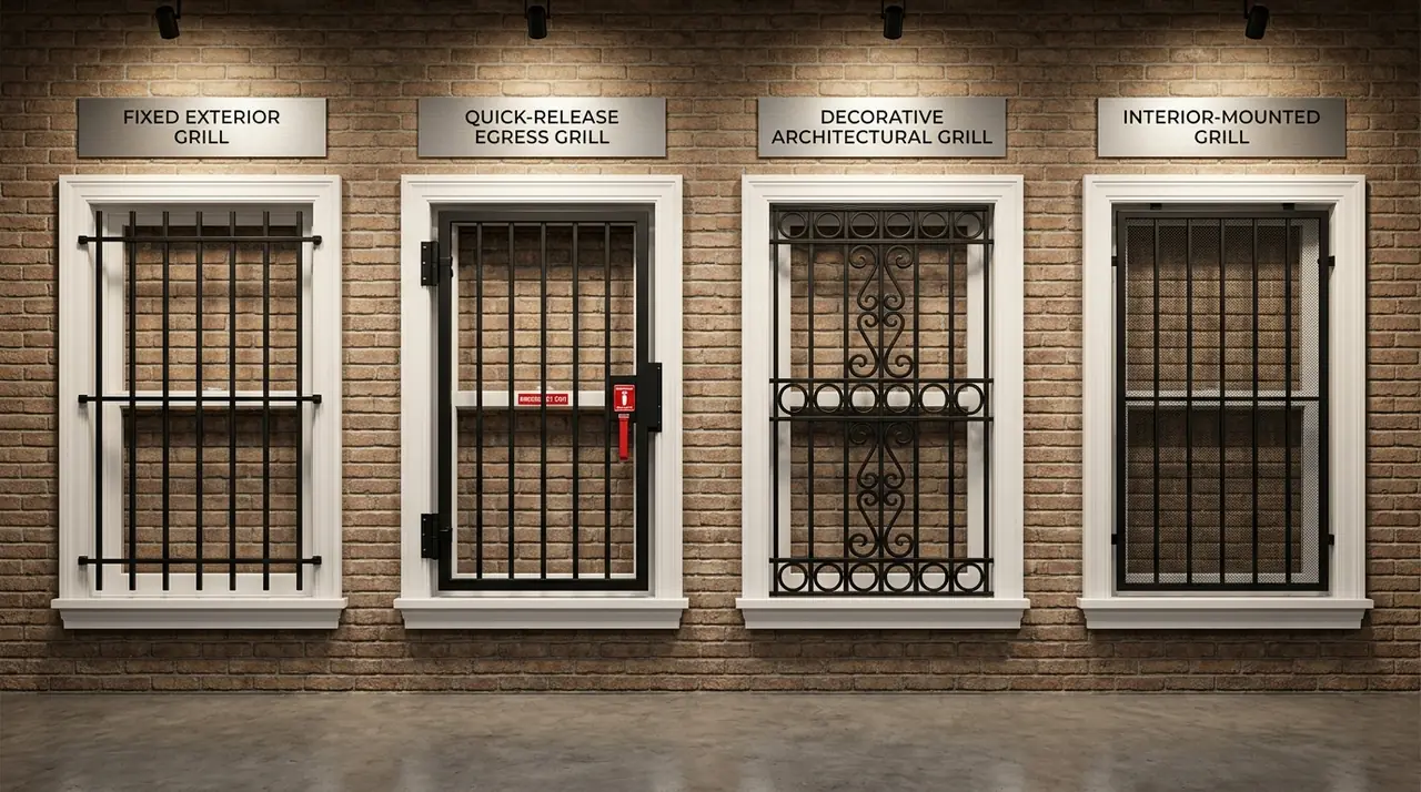 Four window security grills