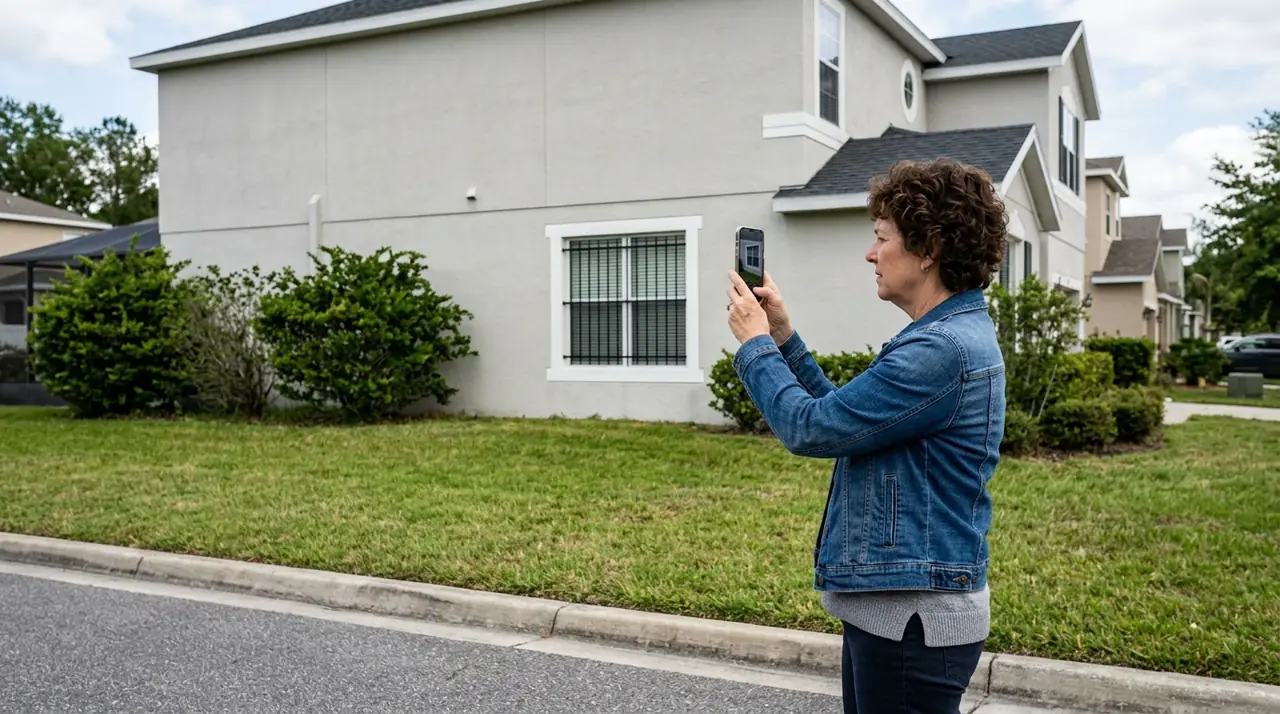 Homeowner photographing window s