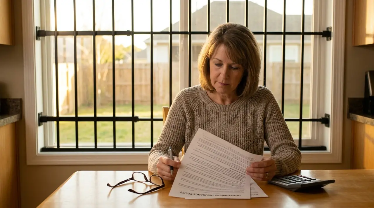 Homeowner reviewing insurance po