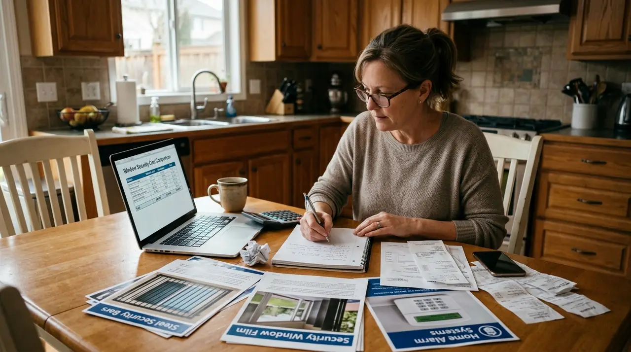 Homeowner reviewing window secur
