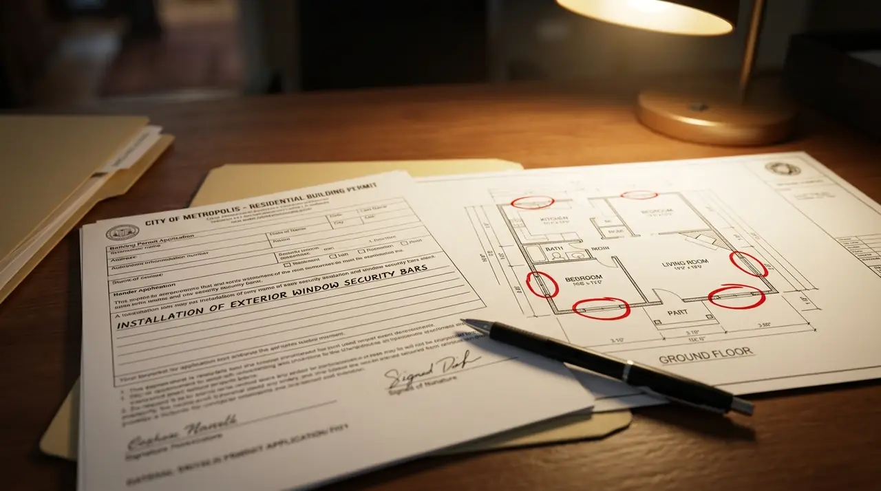 Permit paperwork window bar proj