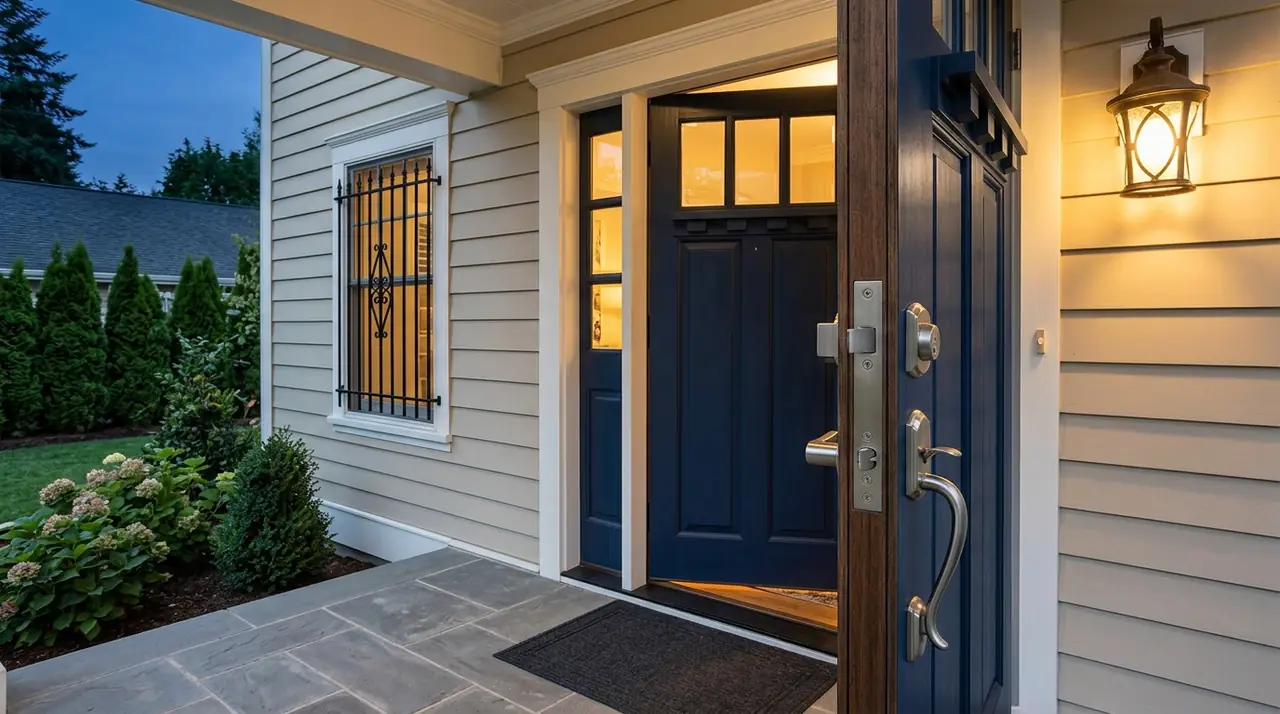 Secured home door deadbolt strik
