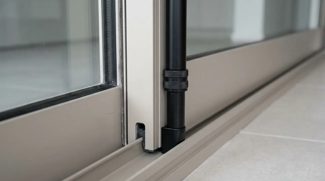 Security bar in sliding door