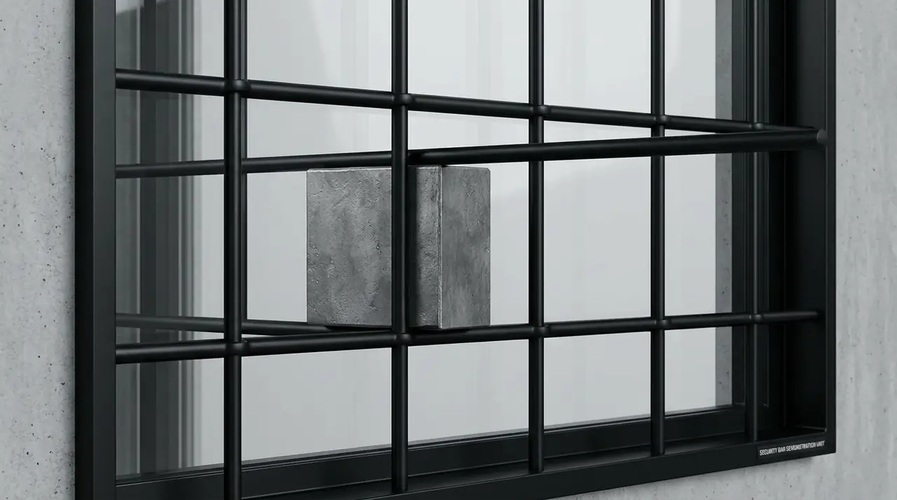 Security bars blocking impact