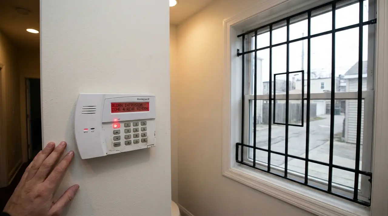 Security system alert window bars