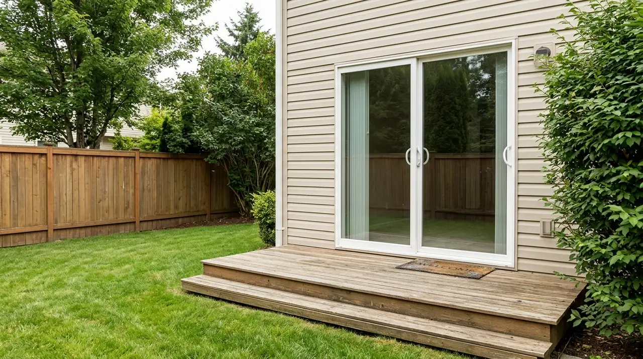 Sliding glass patio door entry