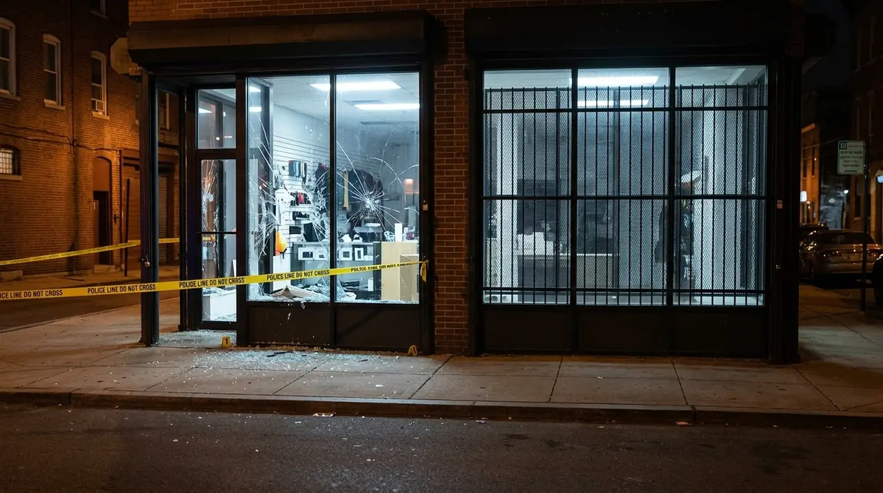 Smash and grab damage store window