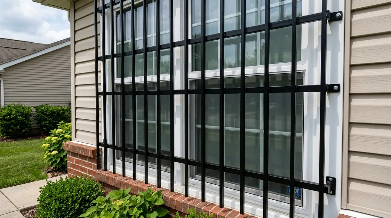 Steel bars blocking window access