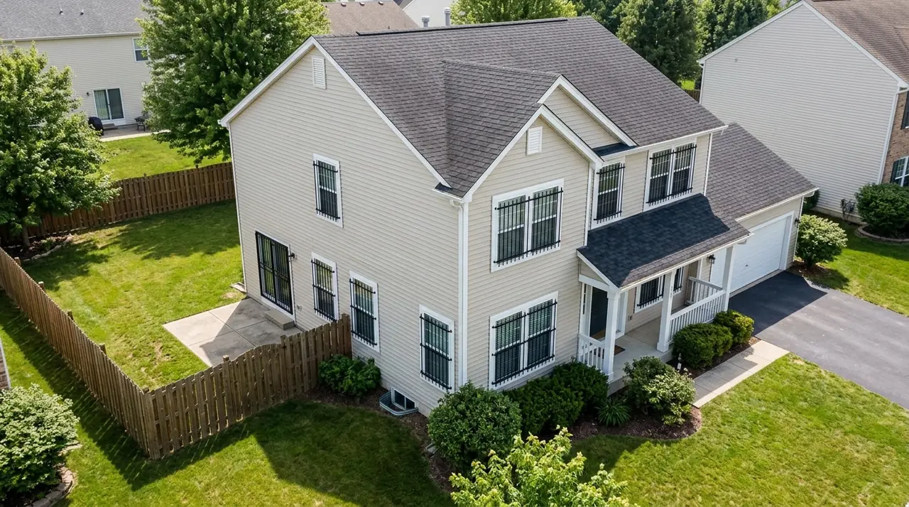 Steel bars on american home