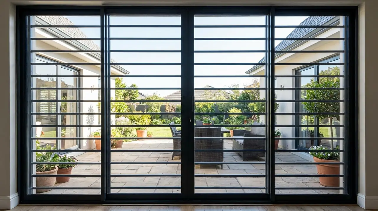 Steel burglar bars sliding door