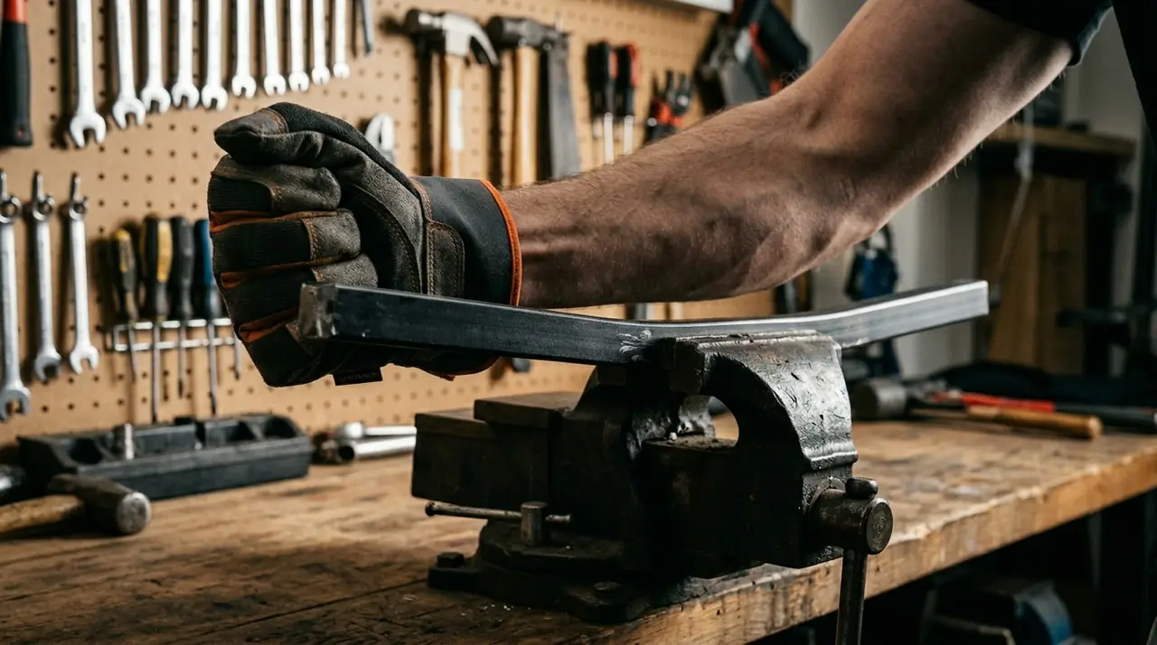 Steel security bar bend test