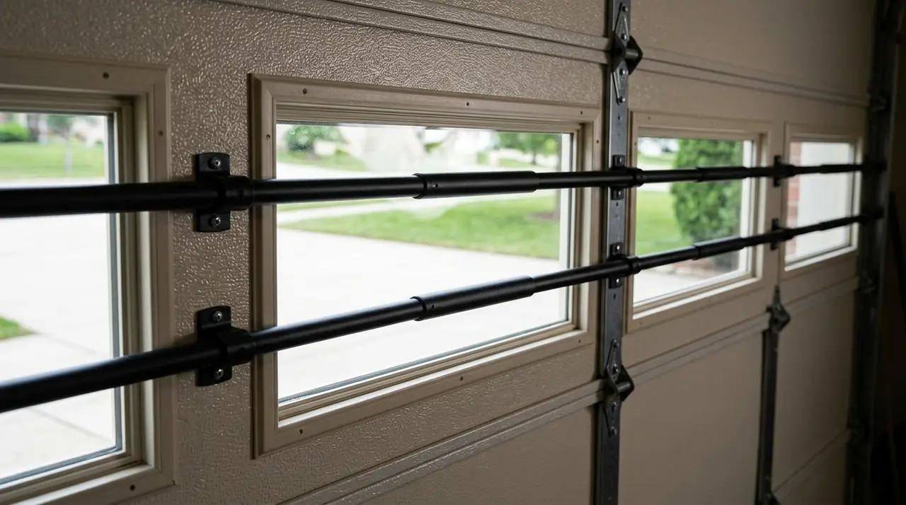 Steel security bars protecting g