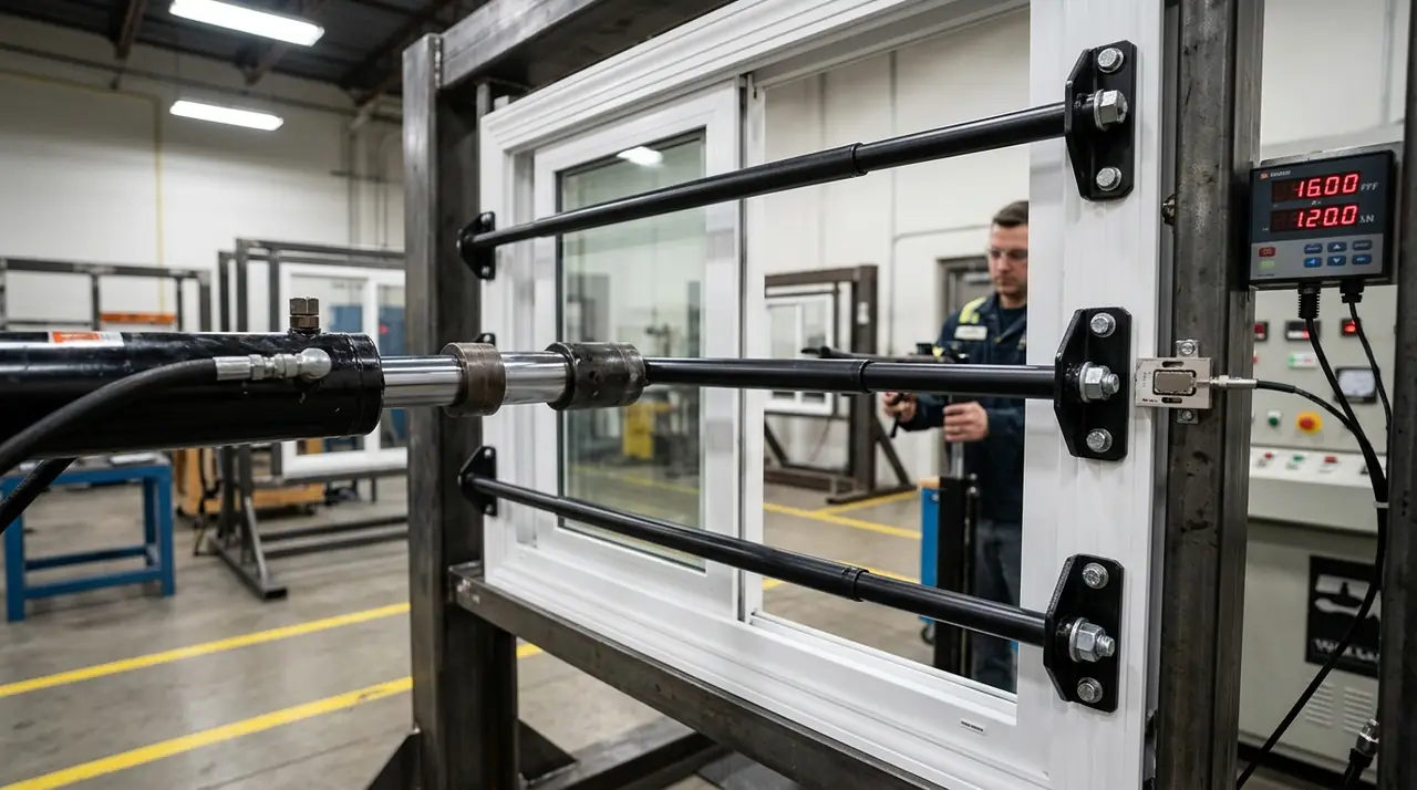Steel window bars force test