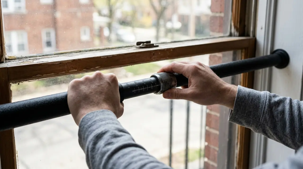 Telescopic bars fitting window