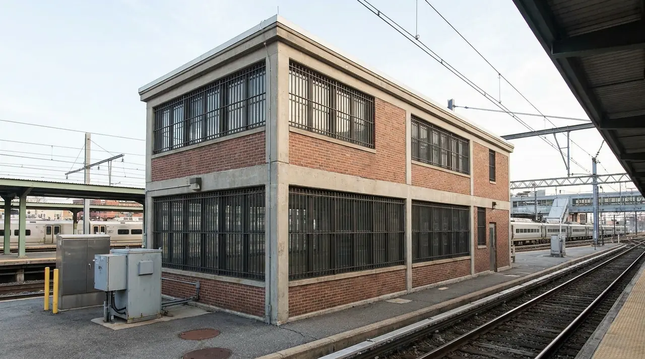 Transit station utility building