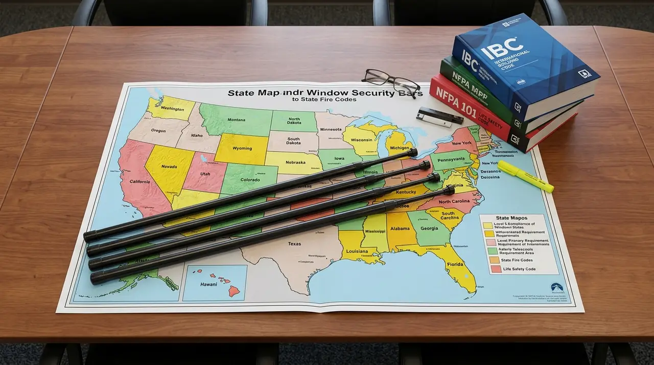 Us map with security bars
