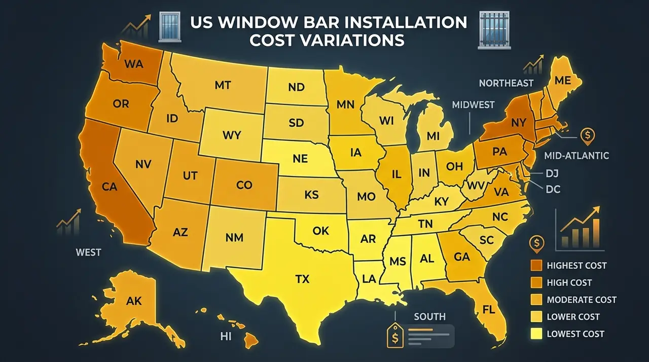 Us regional map installation cost