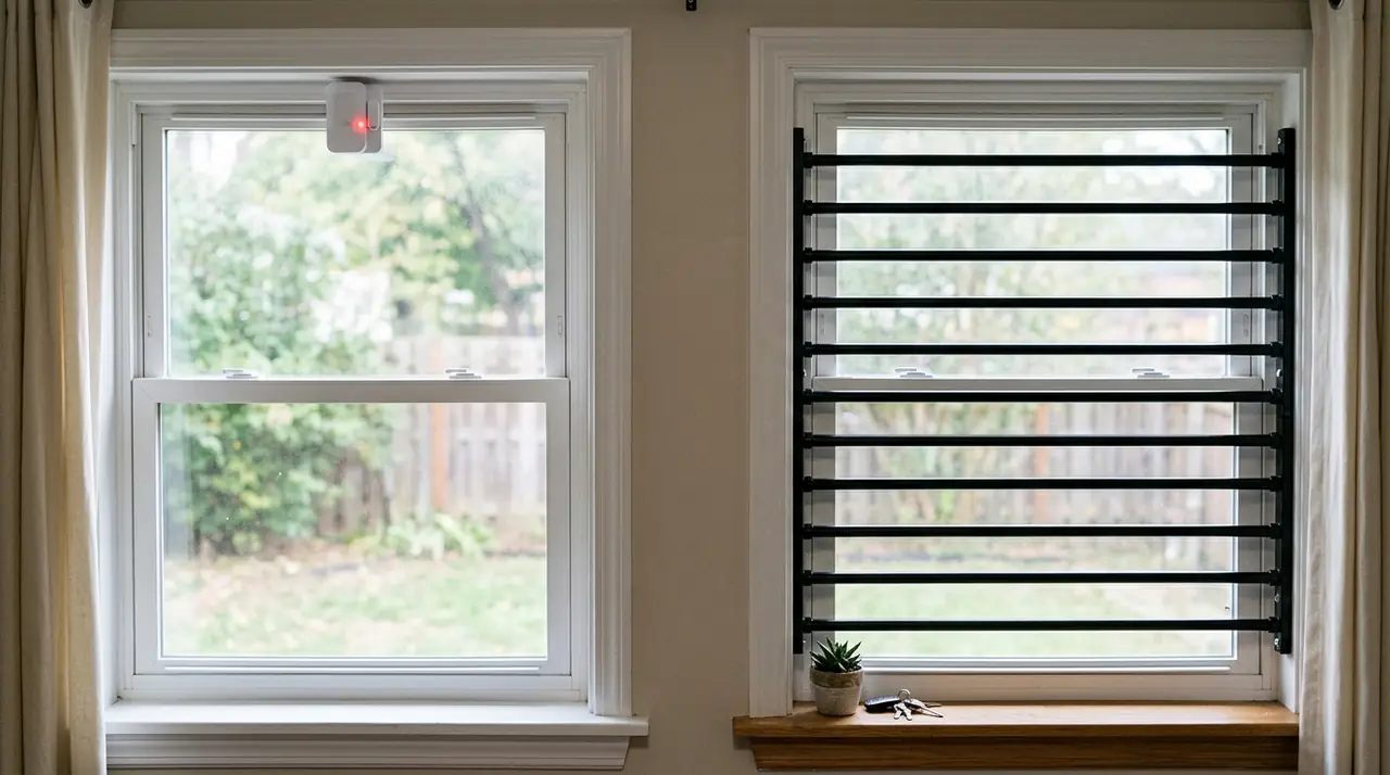 Window alarm versus security bars