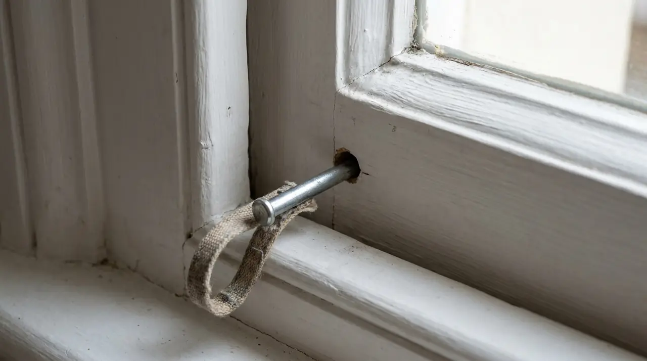 Window pin security device inserted