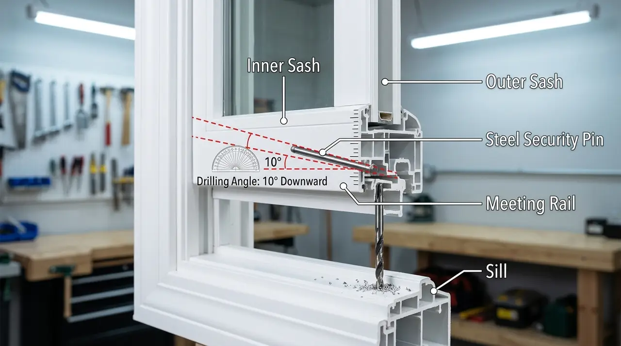 Window pin security installation