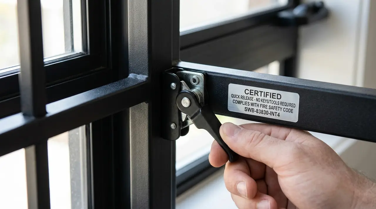 Window security bars quick relea