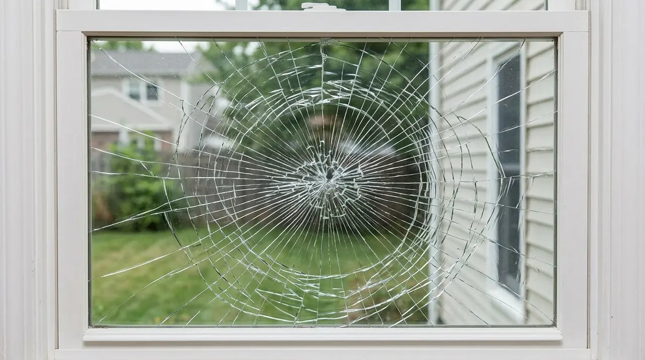 Window security film holding glass