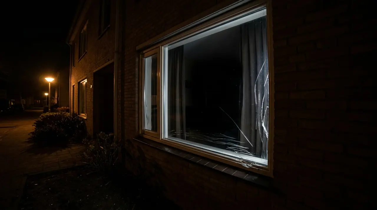 Window with security film damaged