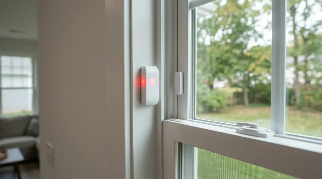 Wireless window alarm sensor red