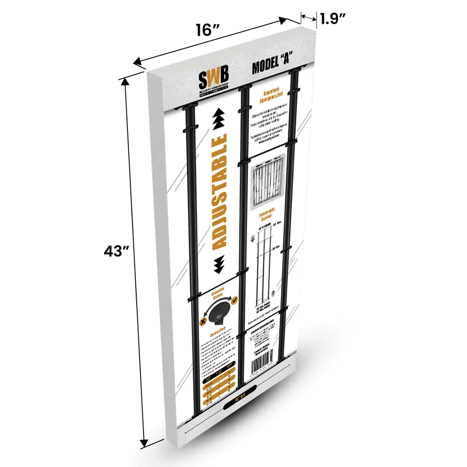 Model A box dimensions 16 by 43 by 1.9 inches