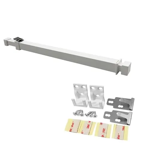 Ideal Security Sliding Bar Compact White 11"–17"