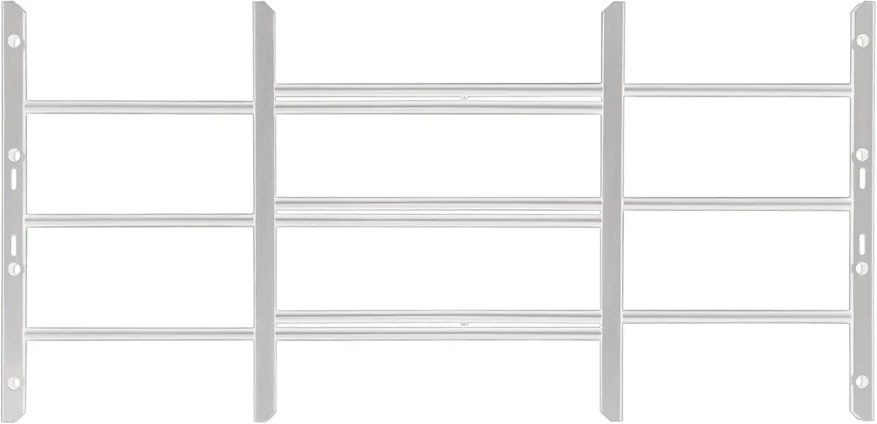 Grisham Fixed Window Bars 22.75"–38.5" White 3-Bar